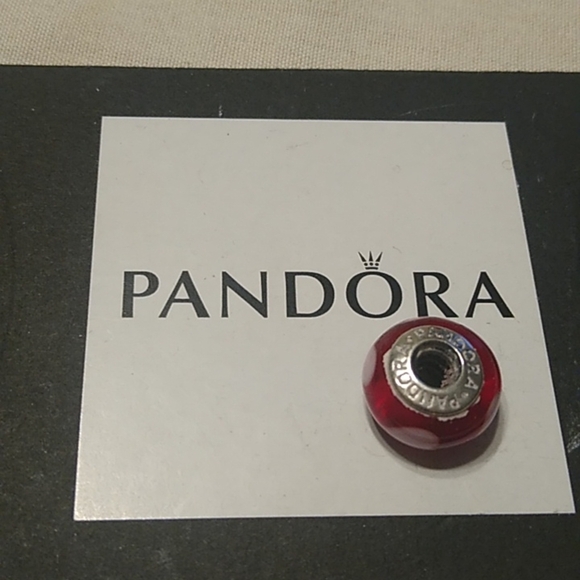 Pandora Red Murano with Pink Hearts Bead Charm 790658 ALE 925 - Picture 3 of 6